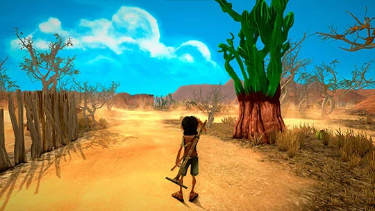 Recolección de recursos en el sertão — ARIDA: Backland's Awakening
