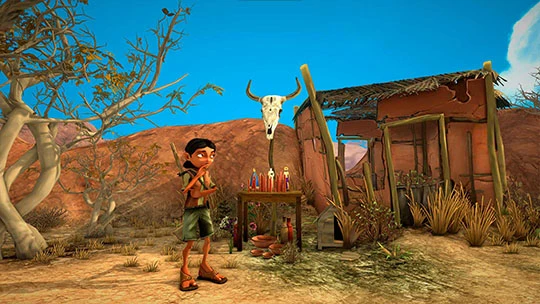 Cícera descubriendo objetos ocultos — ARIDA: Backland's Awakening